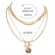 Women's Personalized Alloy Round Pendant Multi-layer Necklace