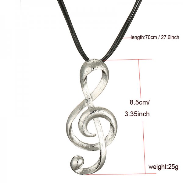 Musical Note Pendant Necklace DISCO Ornament